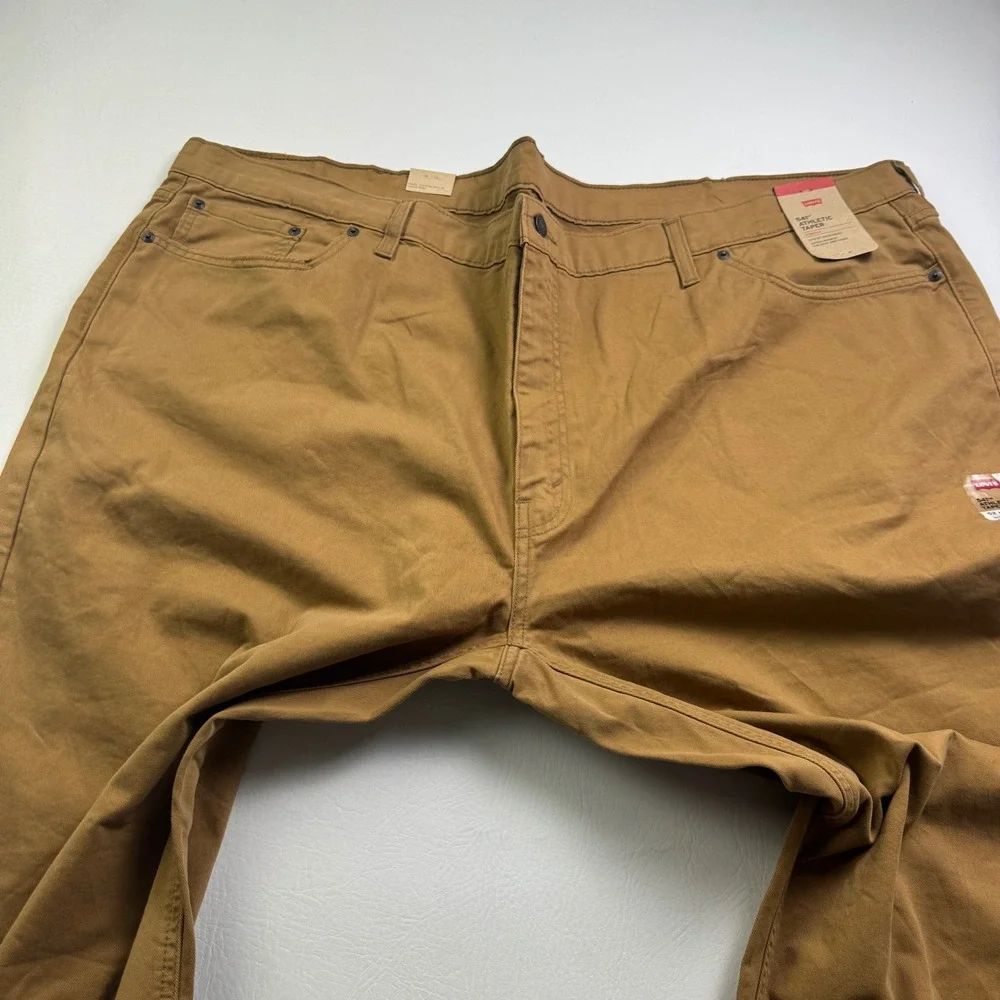 Levis 541 Athletic Taper Pants Mens 52x32 British Khaki Brown Stretch Twill NEW